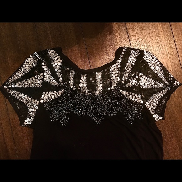 Free People Beaded Backless Top- Size S - Picture 4 of 10